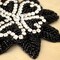 1 Piece 4.5" Width Black Beaded Rhinestone Flower Applique for Dress Embellishment and Costume DIY